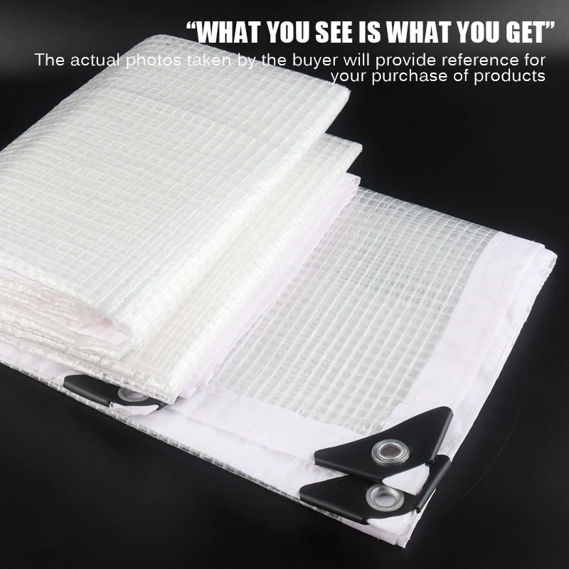 Cheap Goat Tents 0.33mm PE White Mesh Rainproof Cloth Garden Plants Shed Boat Truck Cover Tarpaulin Camping Tent Yard Balcony Waterproof Canopy   